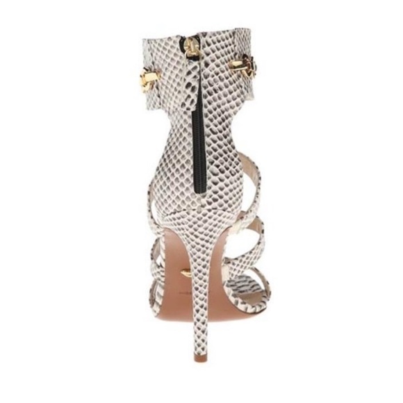 Diane von Furstenberg Snakeskin Chain Heels -size 9 - great used condition- 🤩 - Picture 4 of 14